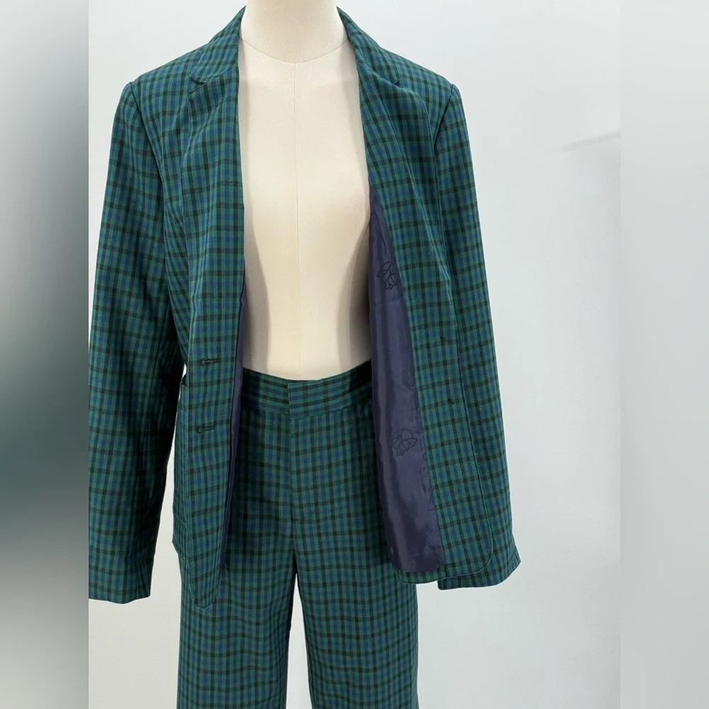 Draper James Sophisticated Green Plaid Two-Piece Suit – Office to Evening Style